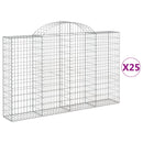 vidaXL 25 db íves horganyzott vas gabion kosár 200x30x120/140 cm