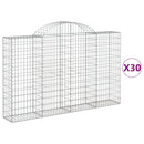 vidaXL 30 db íves horganyzott vas gabion kosár 200x30x120/140 cm