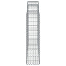 vidaXL 40 db íves horganyzott vas gabion kosár 200x30x120/140 cm