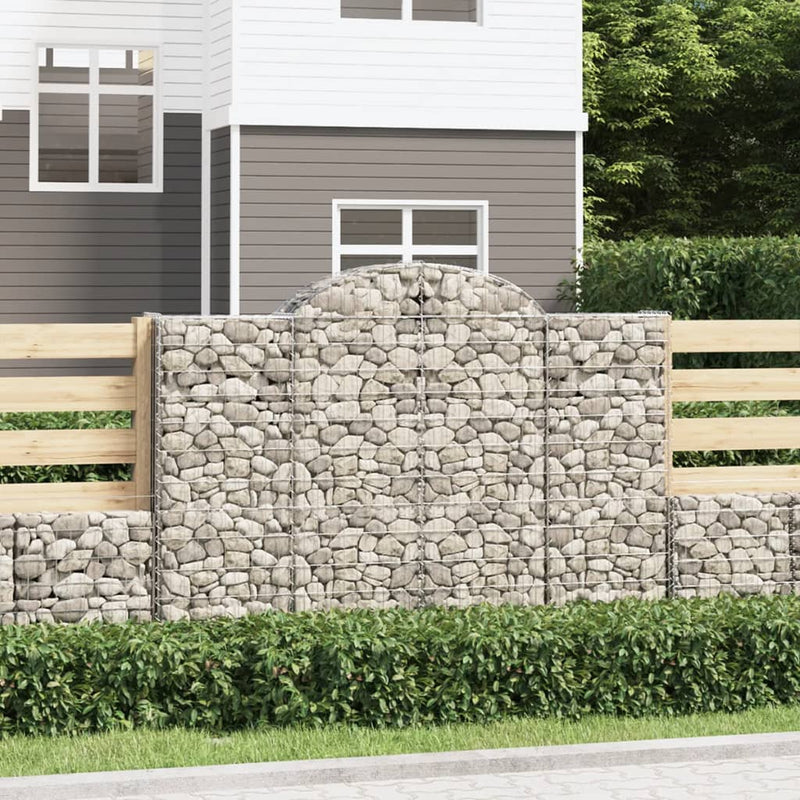 vidaXL 2 db íves horganyzott vas gabion kosár 200x30x140/160 cm