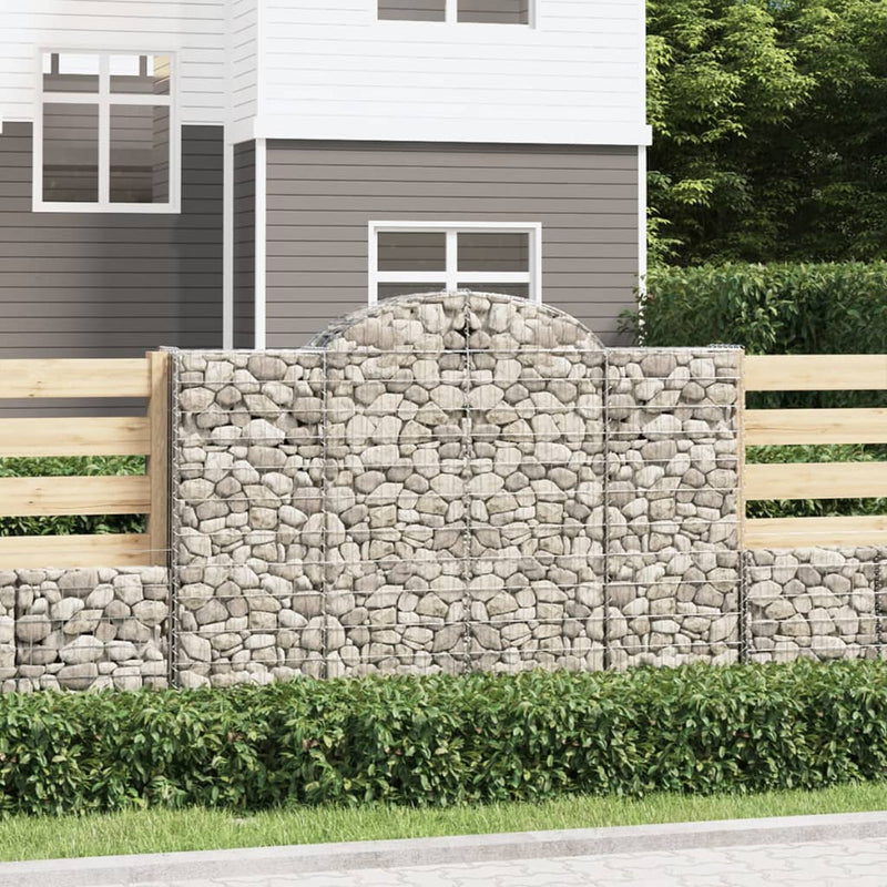 vidaXL 5 db íves horganyzott vas gabion kosár 200x30x140/160 cm