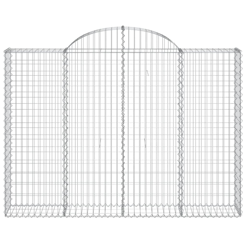 vidaXL 7 db íves horganyzott vas gabion kosár 200x30x140/160 cm