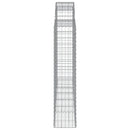 vidaXL 8 db íves horganyzott vas gabion kosár 200x30x140/160 cm