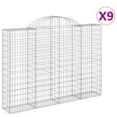 vidaXL 9 db íves horganyzott vas gabion kosár 200x30x140/160 cm