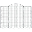 vidaXL 10 db íves horganyzott vas gabion kosár 200x30x140/160 cm