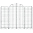 vidaXL 11 db íves horganyzott vas gabion kosár 200x30x140/160 cm