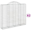 vidaXL 2 db íves horganyzott vas gabion kosár 200x30x160/180 cm