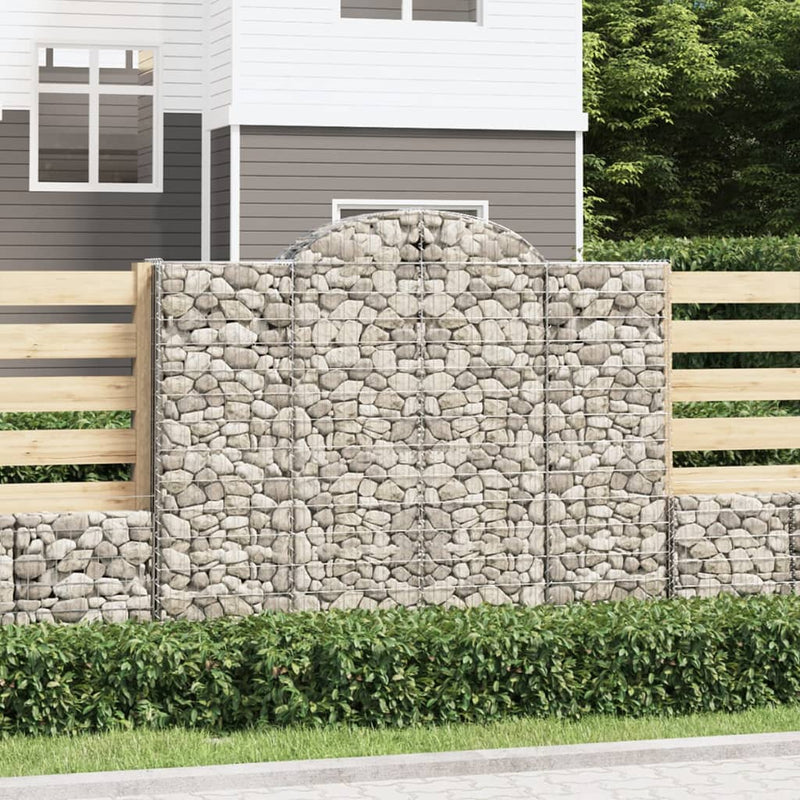 vidaXL 8 db íves horganyzott vas gabion kosár 200x30x160/180 cm