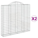 vidaXL 2 db íves horganyzott vas gabion kosár 200x30x180/200 cm