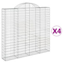 vidaXL 4 db íves horganyzott vas gabion kosár 200x30x180/200 cm