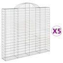 vidaXL 5 db íves horganyzott vas gabion kosár 200x30x180/200 cm