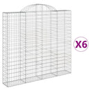 vidaXL 6 db íves horganyzott vas gabion kosár 200x30x180/200 cm
