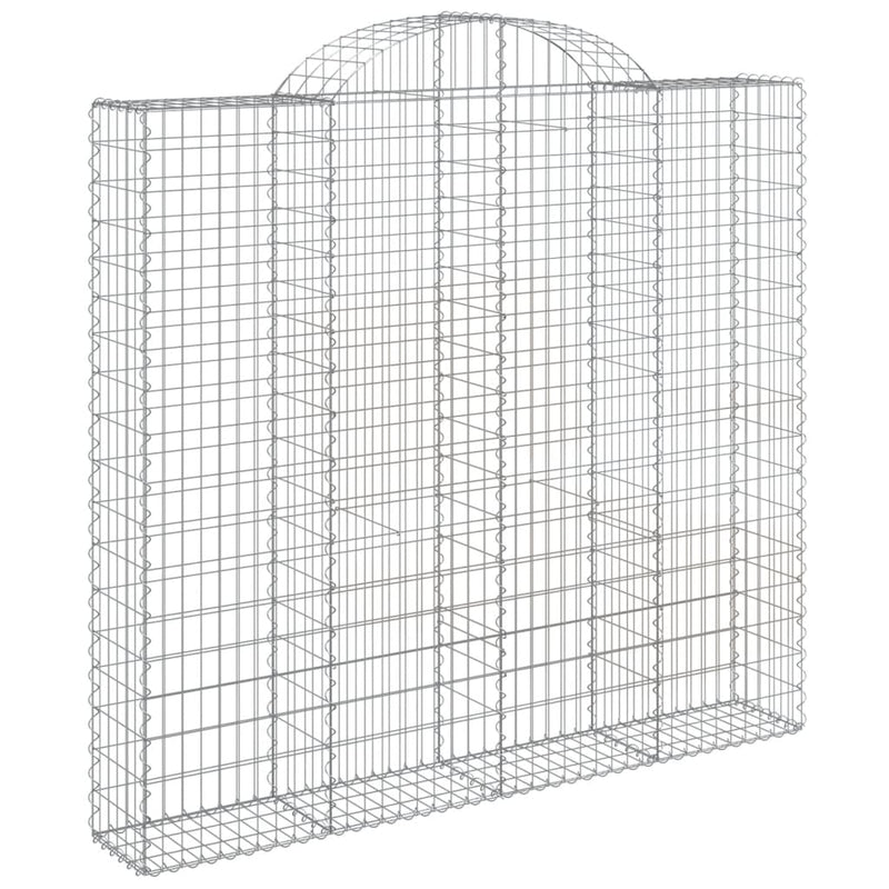 vidaXL 6 db íves horganyzott vas gabion kosár 200x30x180/200 cm