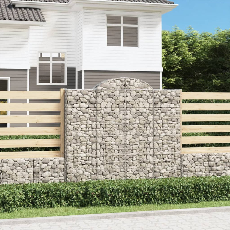 vidaXL 6 db íves horganyzott vas gabion kosár 200x30x180/200 cm