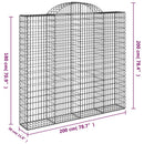 vidaXL 7 db íves horganyzott vas gabion kosár 200x30x180/200 cm
