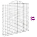 vidaXL 2 db íves horganyzott vas gabion kosár 200 x 30 x 200/220 cm