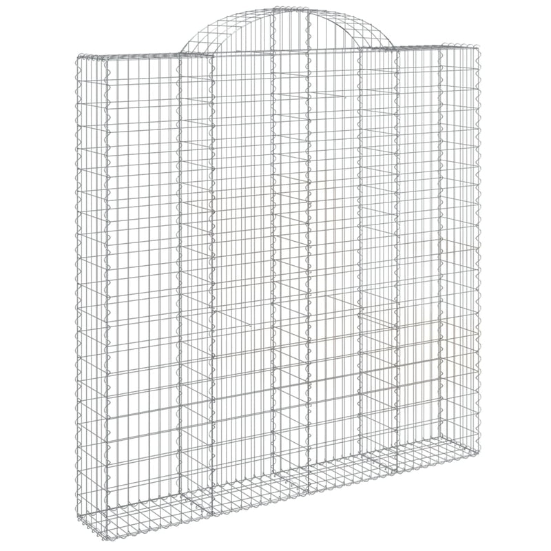 vidaXL 2 db íves horganyzott vas gabion kosár 200 x 30 x 200/220 cm