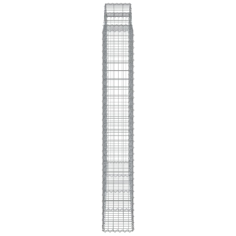 vidaXL 2 db íves horganyzott vas gabion kosár 200 x 30 x 200/220 cm