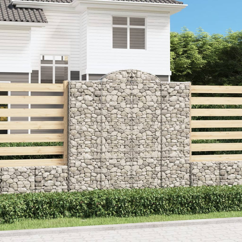 vidaXL 2 db íves horganyzott vas gabion kosár 200 x 30 x 200/220 cm