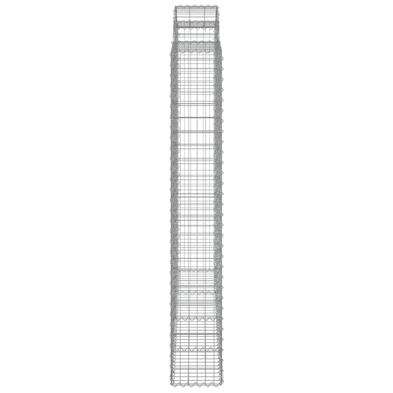 vidaXL 3 db íves horganyzott vas gabion kosár 200 x 30 x 200/220 cm