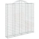 vidaXL 4 db íves horganyzott vas gabion kosár 200x30x200/220 cm