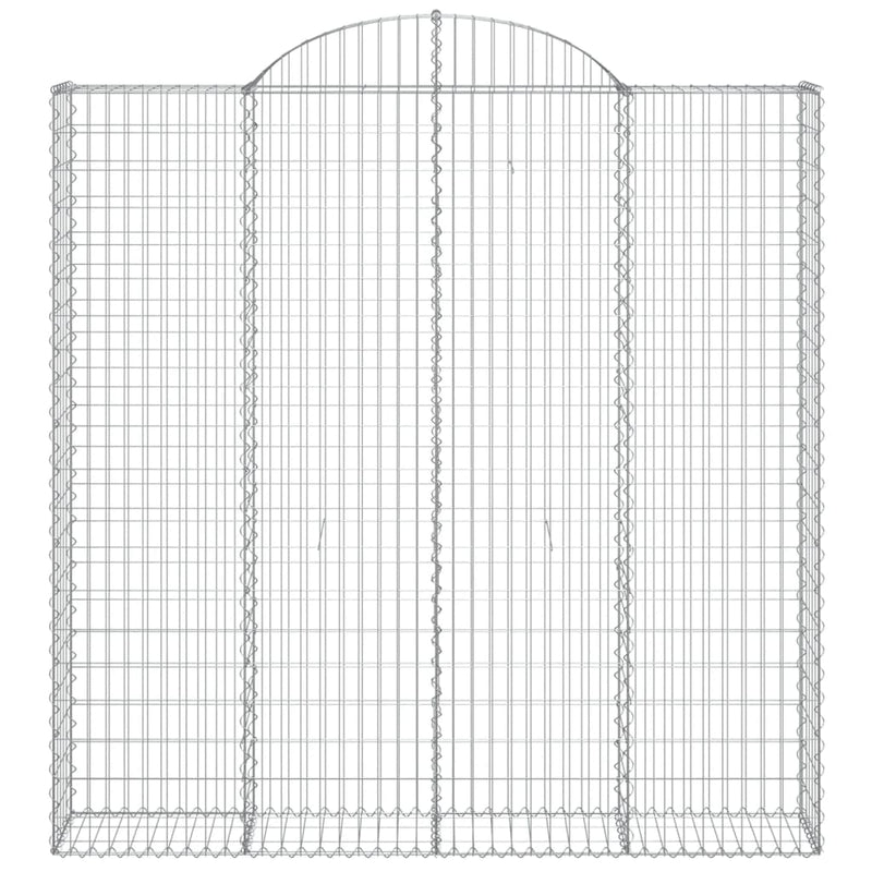 vidaXL 7 db íves horganyzott vas gabion kosár 200x30x200/220 cm