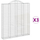 vidaXL 3 db íves horganyzott vas gabion kosár 200x30x220/240 cm