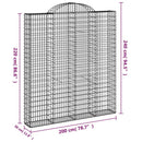 vidaXL 5 db íves horganyzott vas gabion kosár 200x30x220/240 cm