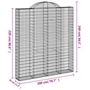 vidaXL 6 db íves horganyzott vas gabion kosár 200x30x220/240 cm