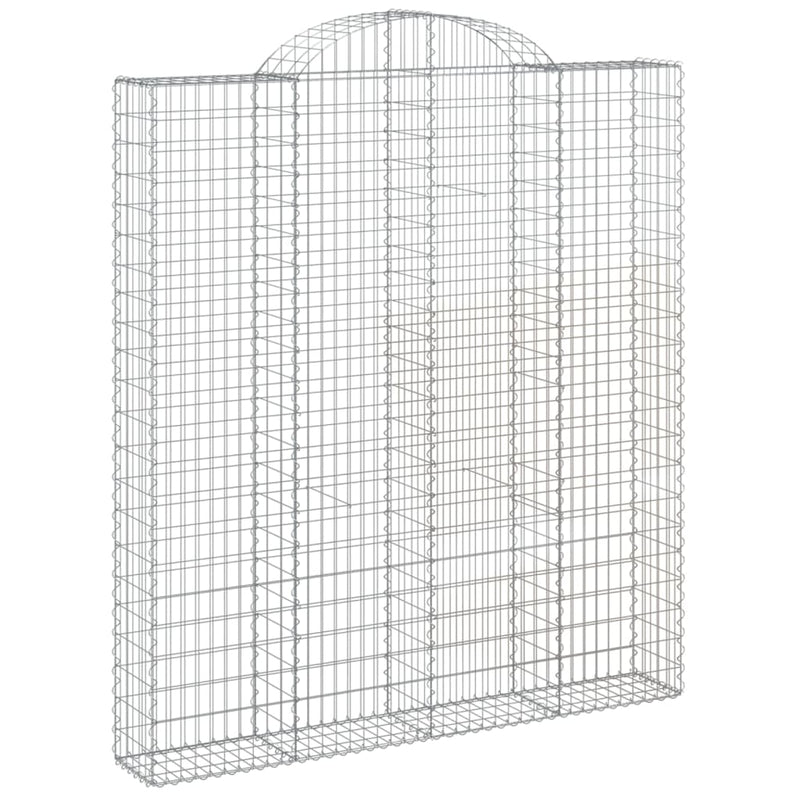 vidaXL 12 db íves horganyzott vas gabion kosár 200x30x220/240 cm