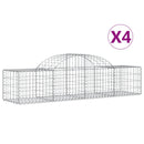 vidaXL 4 db íves horganyzott vas gabion kosár 200x50x40/60 cm