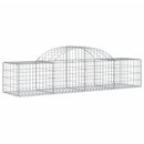 vidaXL 5 db íves horganyzott vas gabion kosár 200x50x40/60 cm