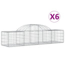 vidaXL 6 db íves horganyzott vas gabion kosár 200x50x40/60 cm