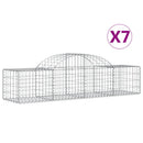 vidaXL 7 db íves horganyzott vas gabion kosár 200x50x40/60 cm
