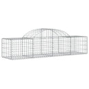 vidaXL 8 db íves horganyzott vas gabion kosár 200x50x40/60 cm
