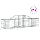 vidaXL 12 db íves horganyzott vas gabion kosár 200x50x40/60 cm