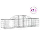 vidaXL 13 db íves horganyzott vas gabion kosár 200x50x40/60 cm