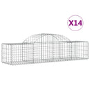 vidaXL 14 db íves horganyzott vas gabion kosár 200x50x40/60 cm