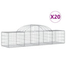 vidaXL 20 db íves horganyzott vas gabion kosár 200x50x40/60 cm