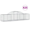 vidaXL 25 db íves horganyzott vas gabion kosár 200x50x40/60 cm