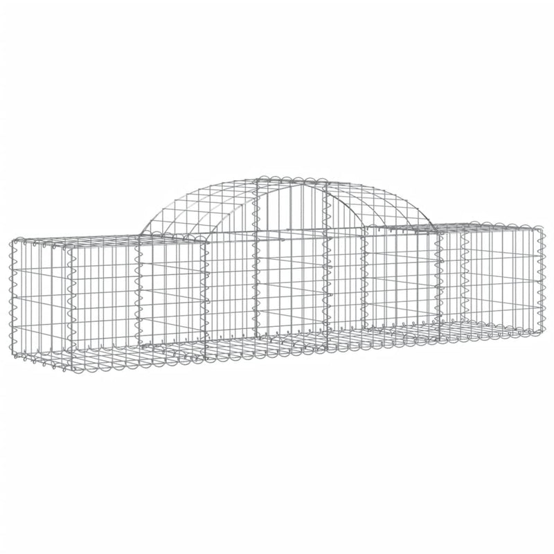 vidaXL 50 db íves horganyzott vas gabion kosár 200x50x40/60 cm