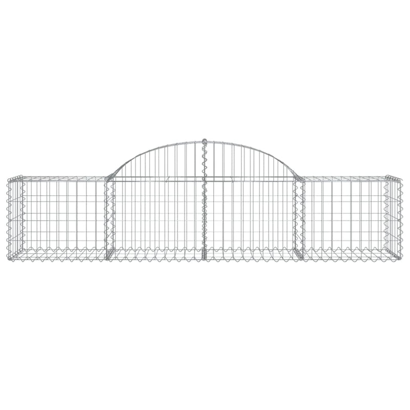 vidaXL 50 db íves horganyzott vas gabion kosár 200x50x40/60 cm