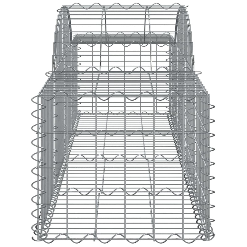 vidaXL 50 db íves horganyzott vas gabion kosár 200x50x40/60 cm