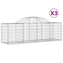 vidaXL 3 db íves horganyzott vas gabion kosár 200x50x60/80 cm