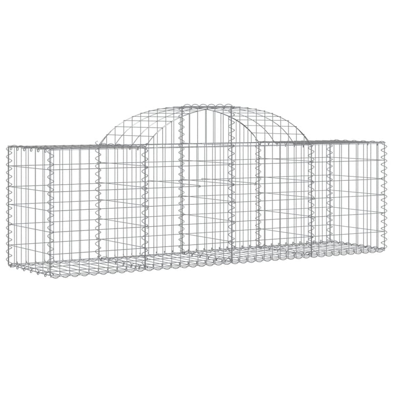 vidaXL 4 db íves horganyzott vas gabion kosár 200x50x60/80 cm