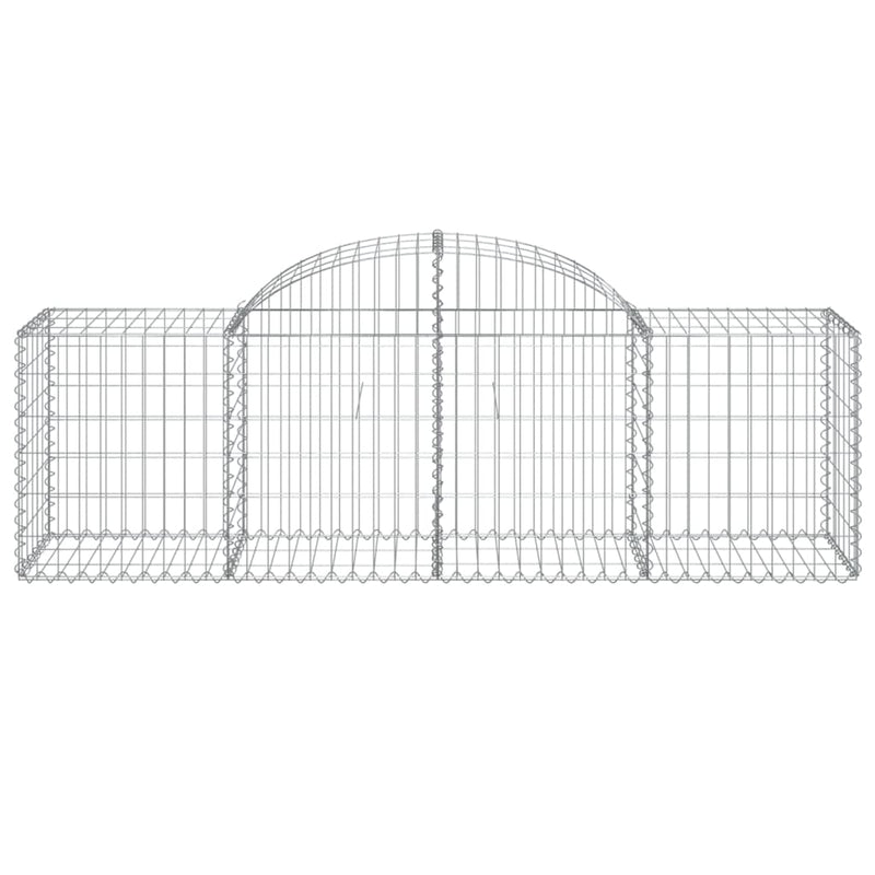 vidaXL 4 db íves horganyzott vas gabion kosár 200x50x60/80 cm