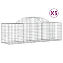 vidaXL 5 db íves horganyzott vas gabion kosár 200x50x60/80 cm