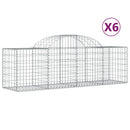 vidaXL 6 db íves horganyzott vas gabion kosár 200x50x60/80 cm
