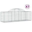 vidaXL 7 db íves horganyzott vas gabion kosár 200x50x60/80 cm