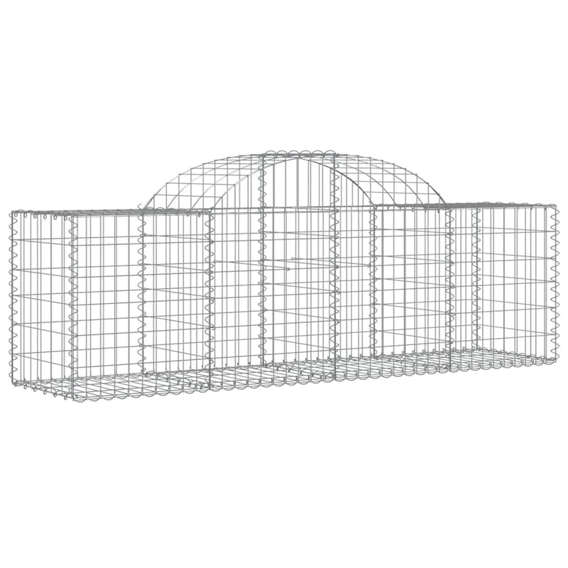 vidaXL 14 db íves horganyzott vas gabion kosár 200x50x60/80 cm